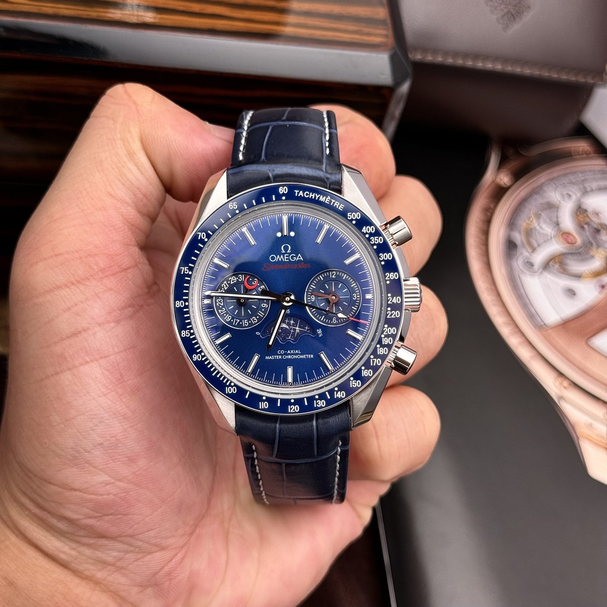 Omega Speedmaster Co-Axial Moonphase Blue
