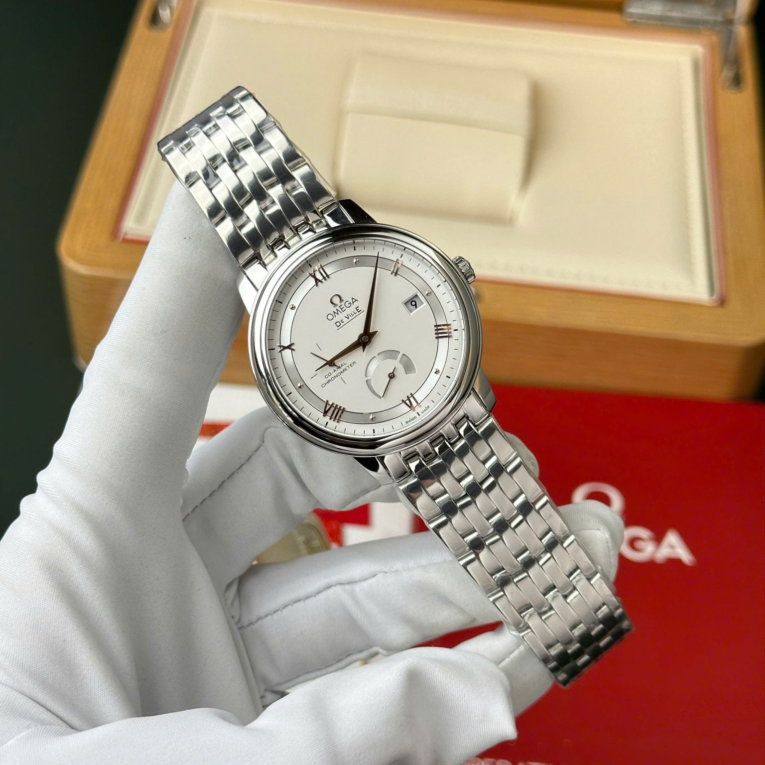 Omega De Ville White Dial Metal Wire