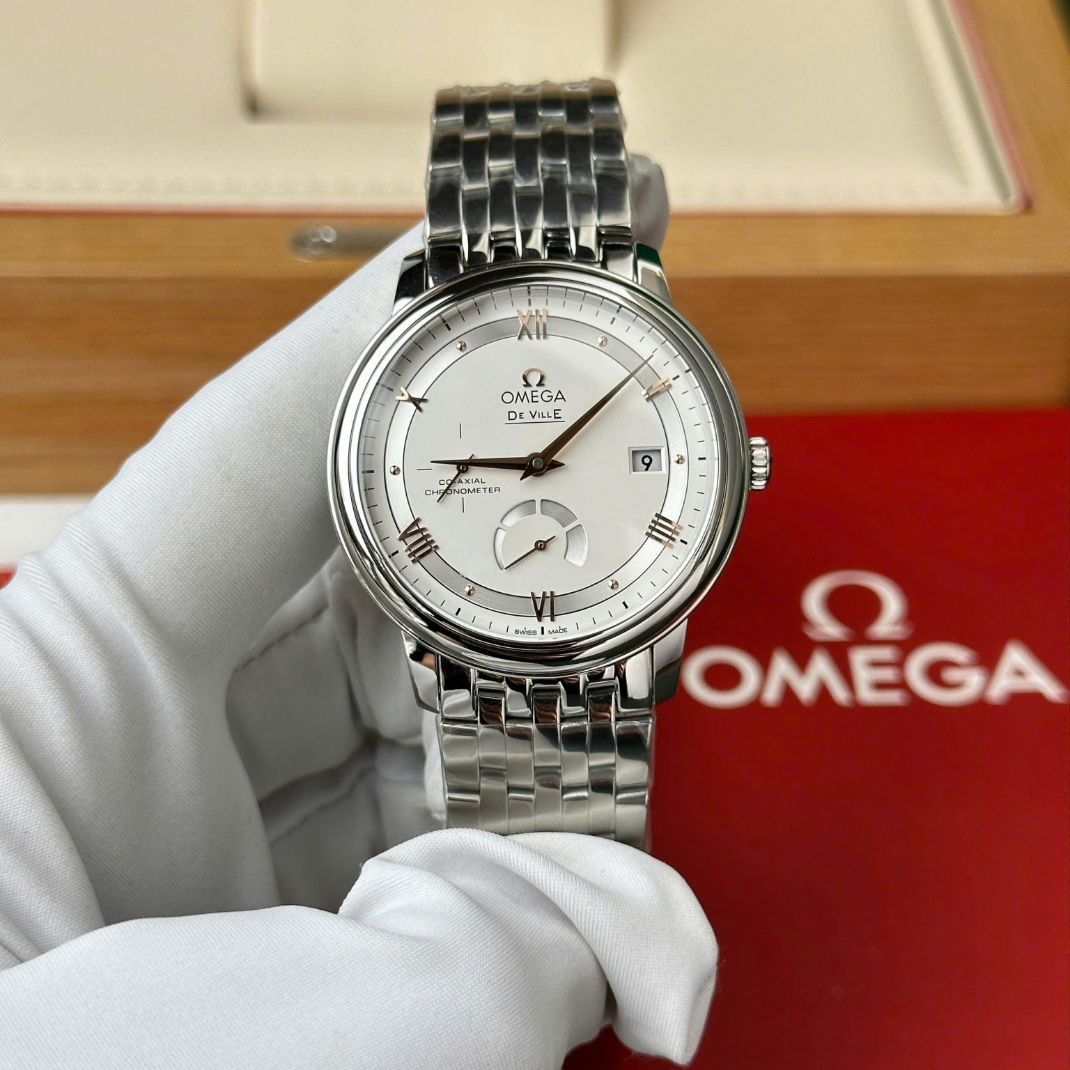 Omega De Ville White Dial Metal Wire