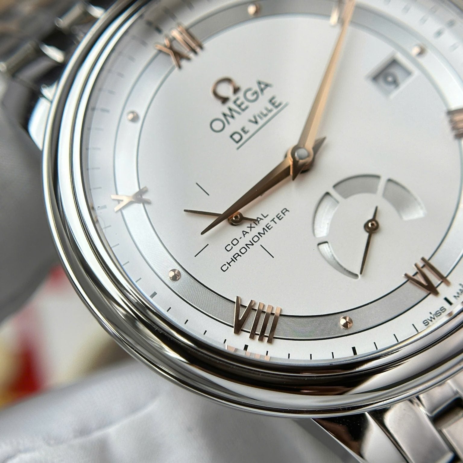 Omega De Ville White Dial Metal Wire