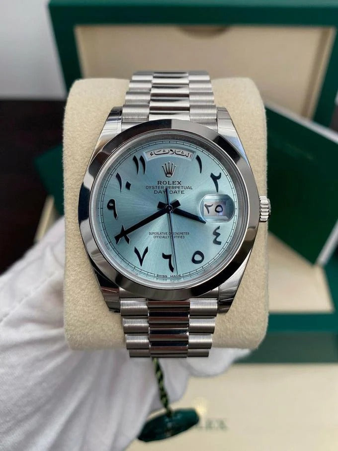ROLEX DAY-DATE ICE BLUE ARABIC DIAL