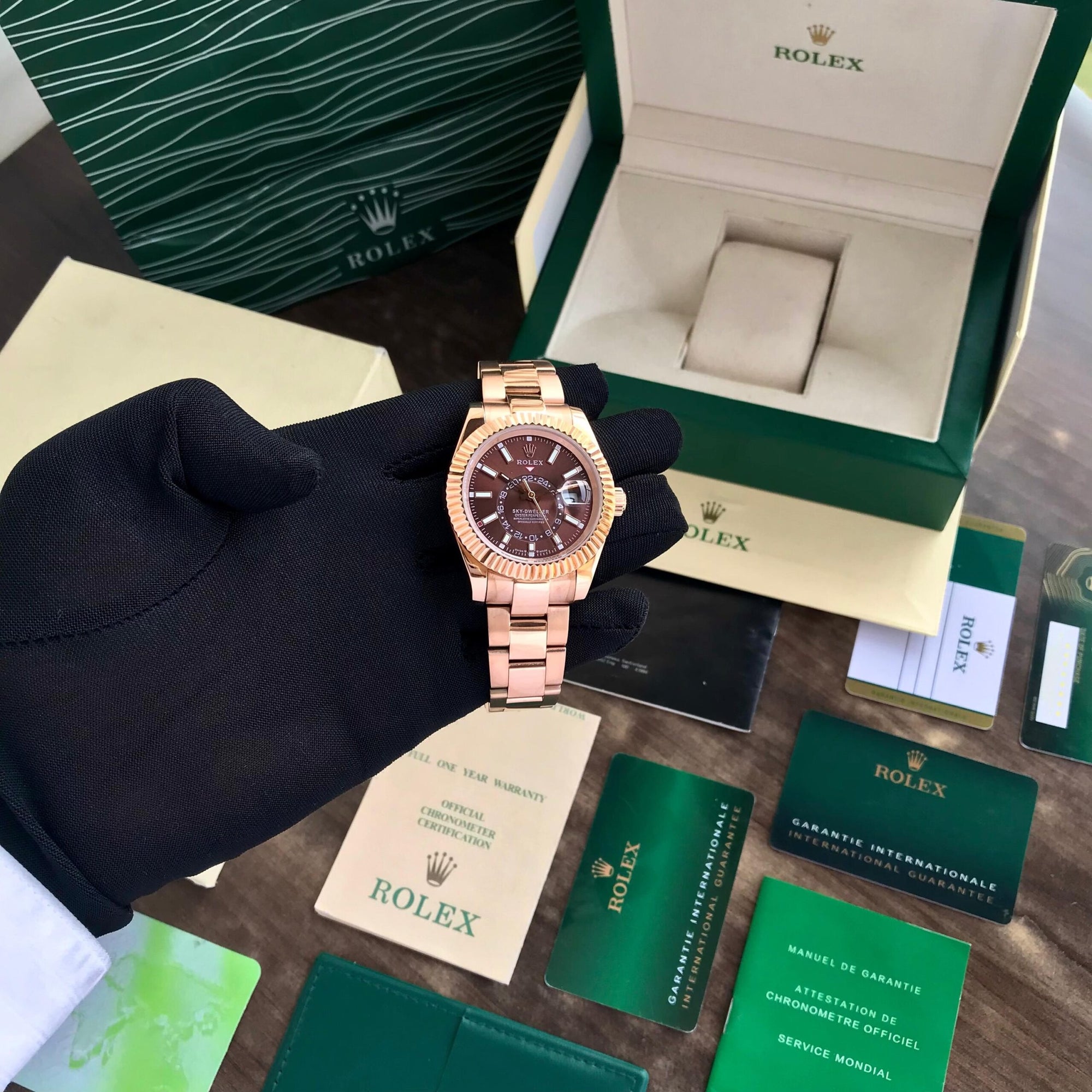 Rolex Sky-Dweller Or Rose – Cadran Marron