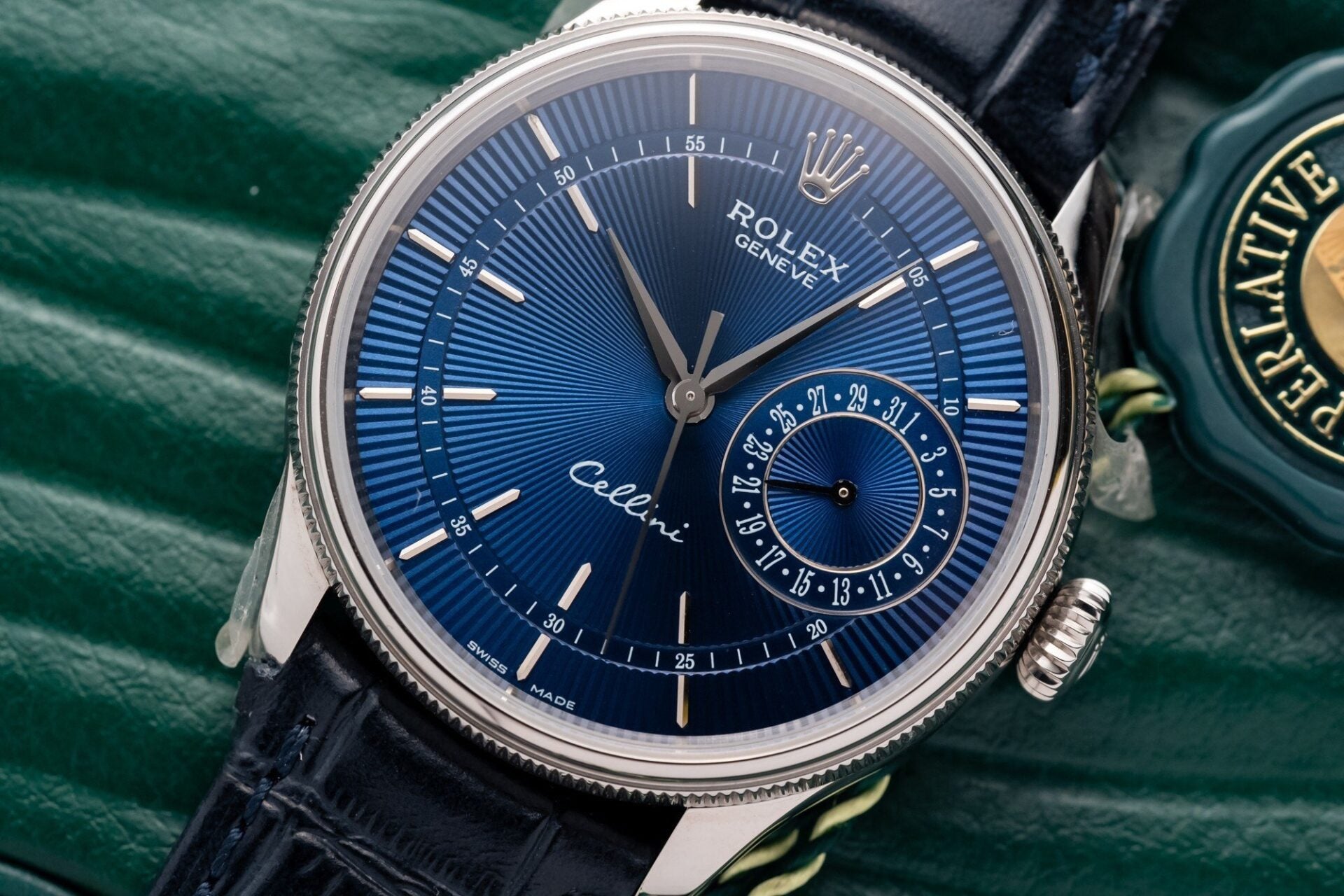 Rolex Cellini Date – Cadran Bleu Bracelet Cuir