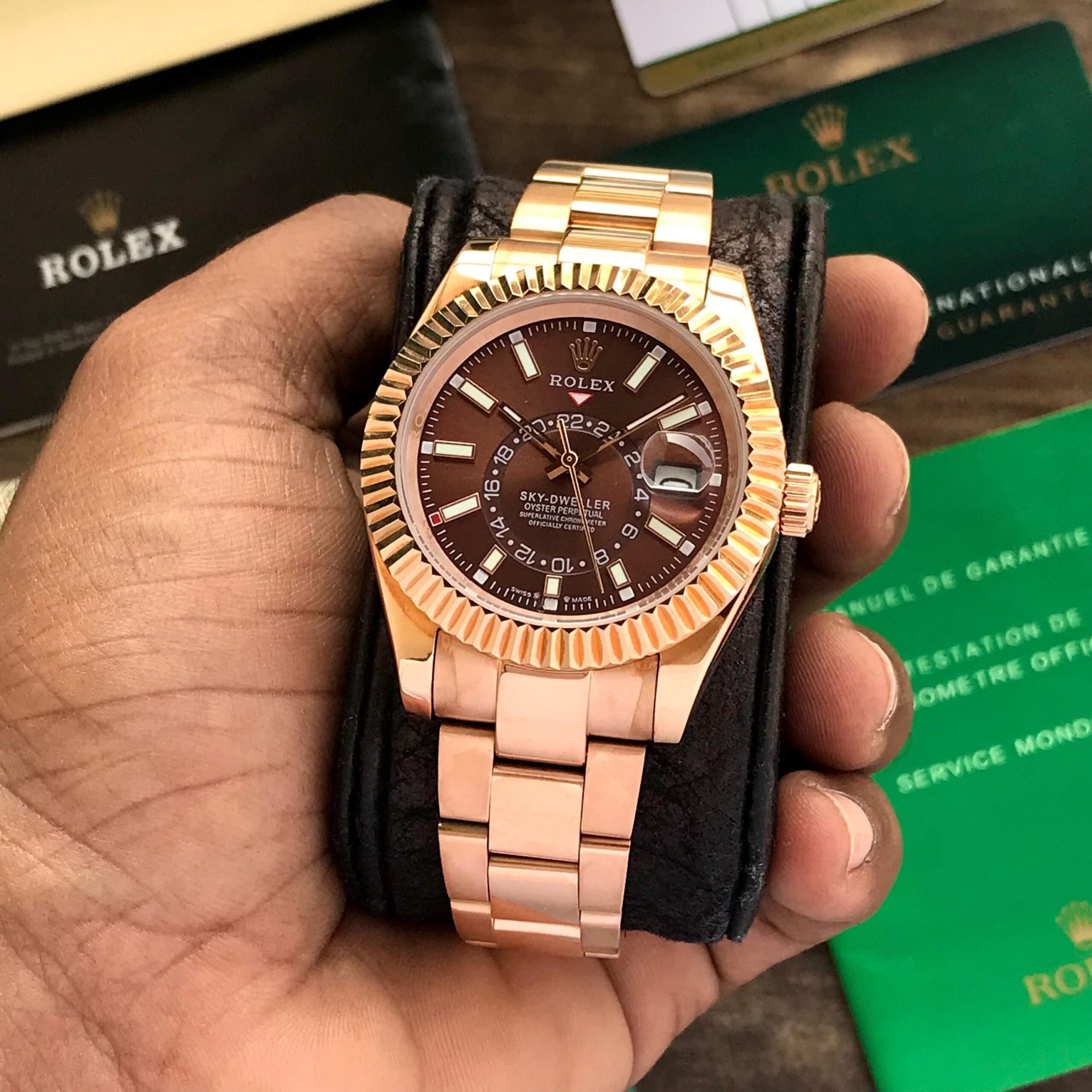 Rolex Sky-Dweller Or Rose – Cadran Marron