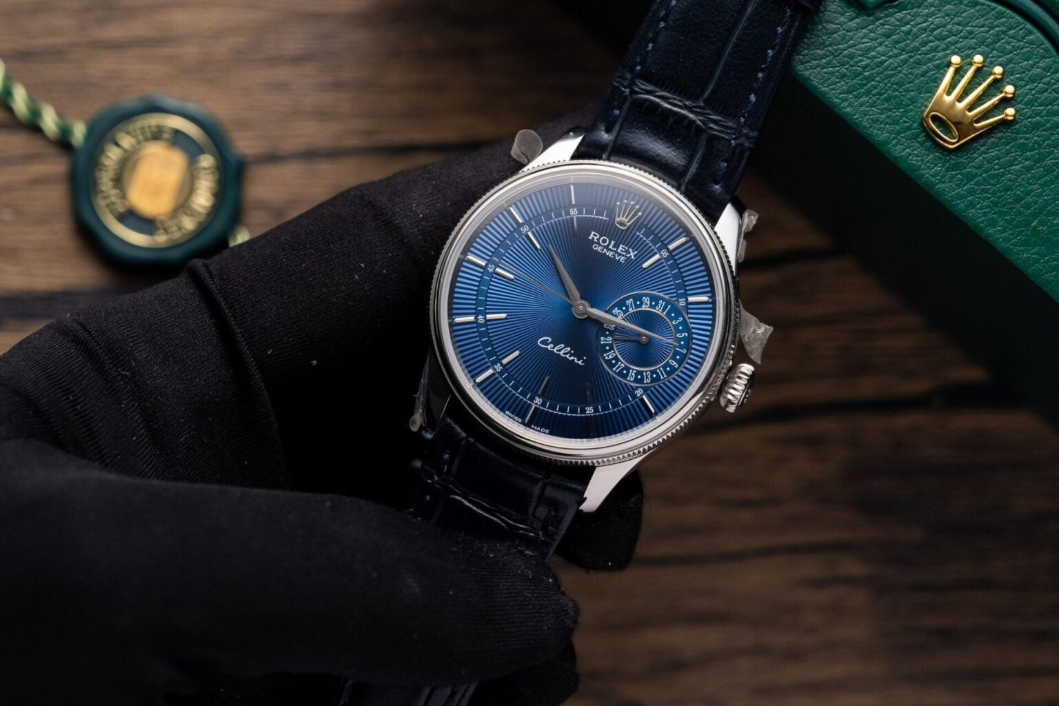 Rolex Cellini Date – Cadran Bleu Bracelet Cuir