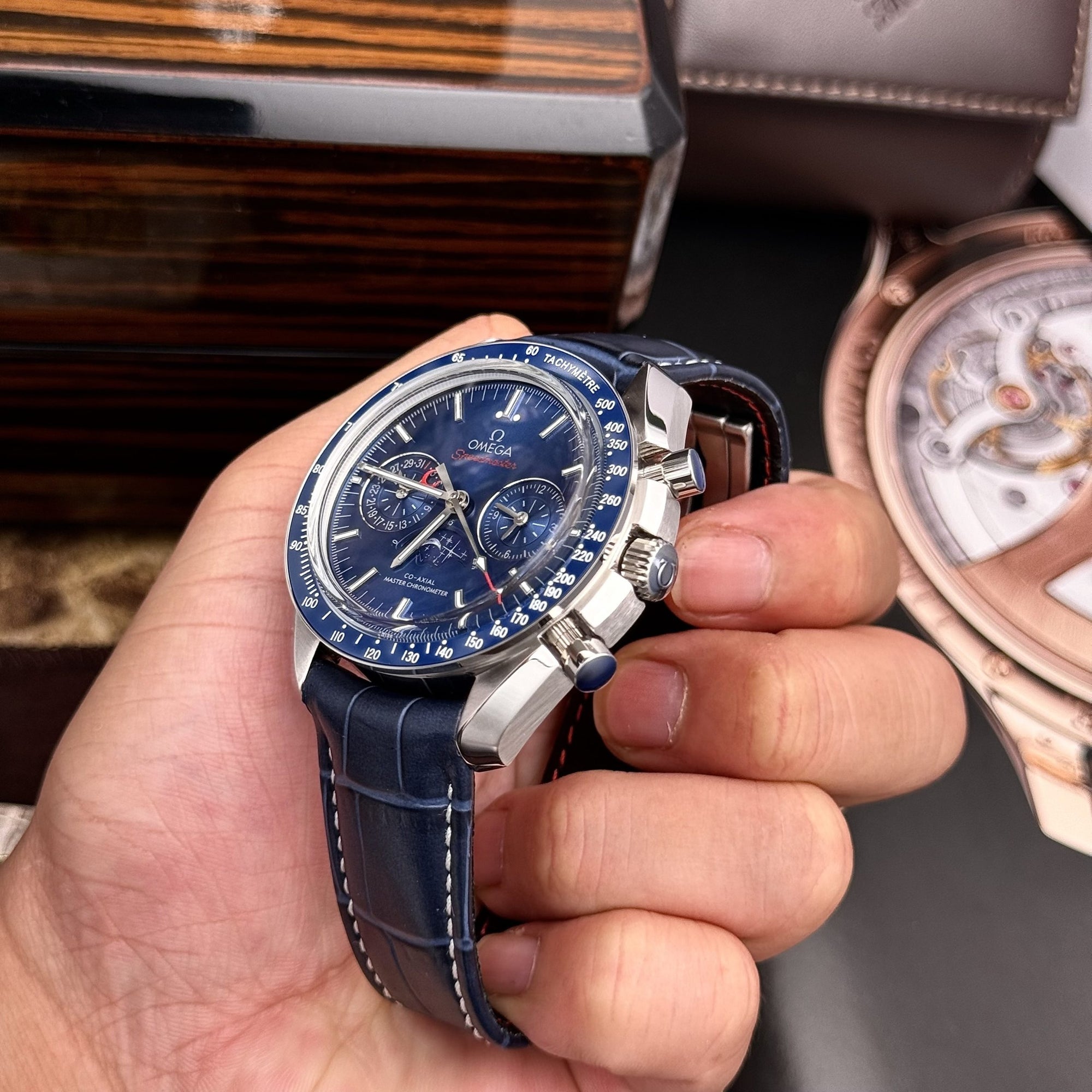 Omega Speedmaster Co-Axial Moonphase Blue