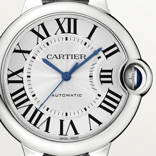 Cartier Ballon Bleu Cadran Argenté Guilloché 